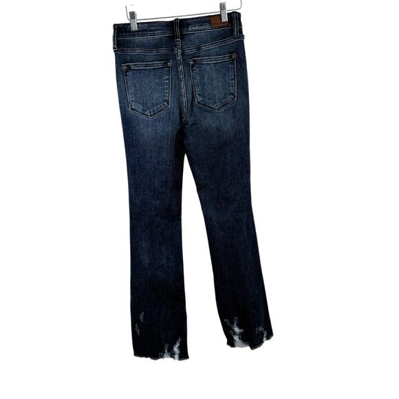 Judy Blue Mid Rise Slim Bootcut Jeans Dark Wash Distressed Western Womens 3/26 - Picture 6 of 10